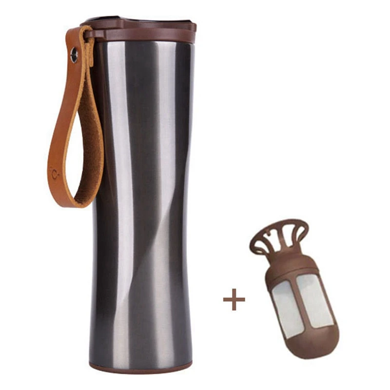 

Top-Smart Coffee Cup Travel Mug Stainless Steel With Led Press Screen Temperature Display 430Ml Portable Silver