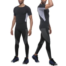 Колготки для спортзала, мужские компрессионные штаны, с принтом, для бега, спортивные Леггинсы, быстросохнущие, для фитнеса, тренировки, тренировки, обтягивающие, спортивные штаны