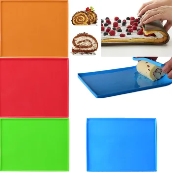 

New Arrival 1pc Non-stick Silicone Oven Cake Mat Roll Baking Mat Pads Pad Double Face Rice Cake Roll Swiss Bakeware Baking Tools