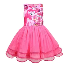 Новое милое платье из тюля для маленьких девочек, Бальные свадебные костюмы для вечеринки в честь Дня Рождения, платье принцессы с цветочным рисунком пони для маленьких девочек