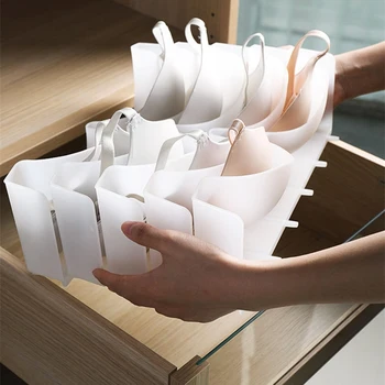 

6Pcs Set Underwear Boxes Stable Stackable Bra Clothes Storage Rack Wardrobe Drawer Divider Finishing Combination Bra Organizer