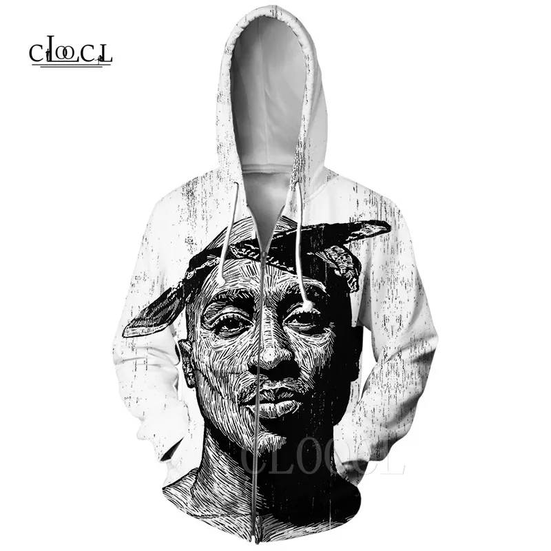 2Pac Tupac, винтажная толстовка на молнии, женская и Мужская спортивная одежда, раппер Тупак Амару Шакур, 3D принт, модные толстовки, негабаритная повседневная куртка