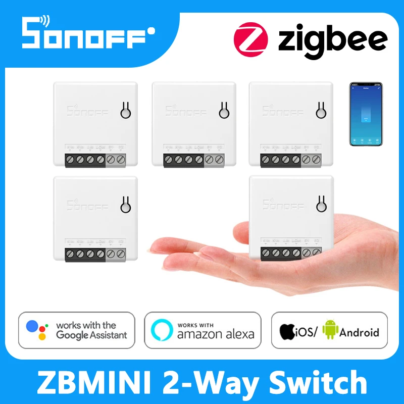 SONOFF ZBMINI Zigbee Smart Light Switch Module Two Way Control Switch Smart Home Works With Smartthing Alexa Google Home Hot