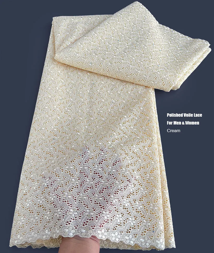 Lace Fabric Chiffon Lace Fabric Soft Egyptian Cotton Lace for Men and Women 5 yards