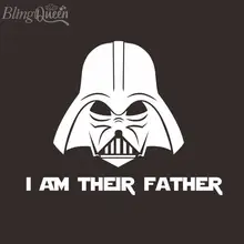 BlingQueen, 12 шт./лот, виниловые пластыри из металлической фольги на заказ, виниловые наклейки с теплопередачей, я их отец, дизайн "Звездные войны"