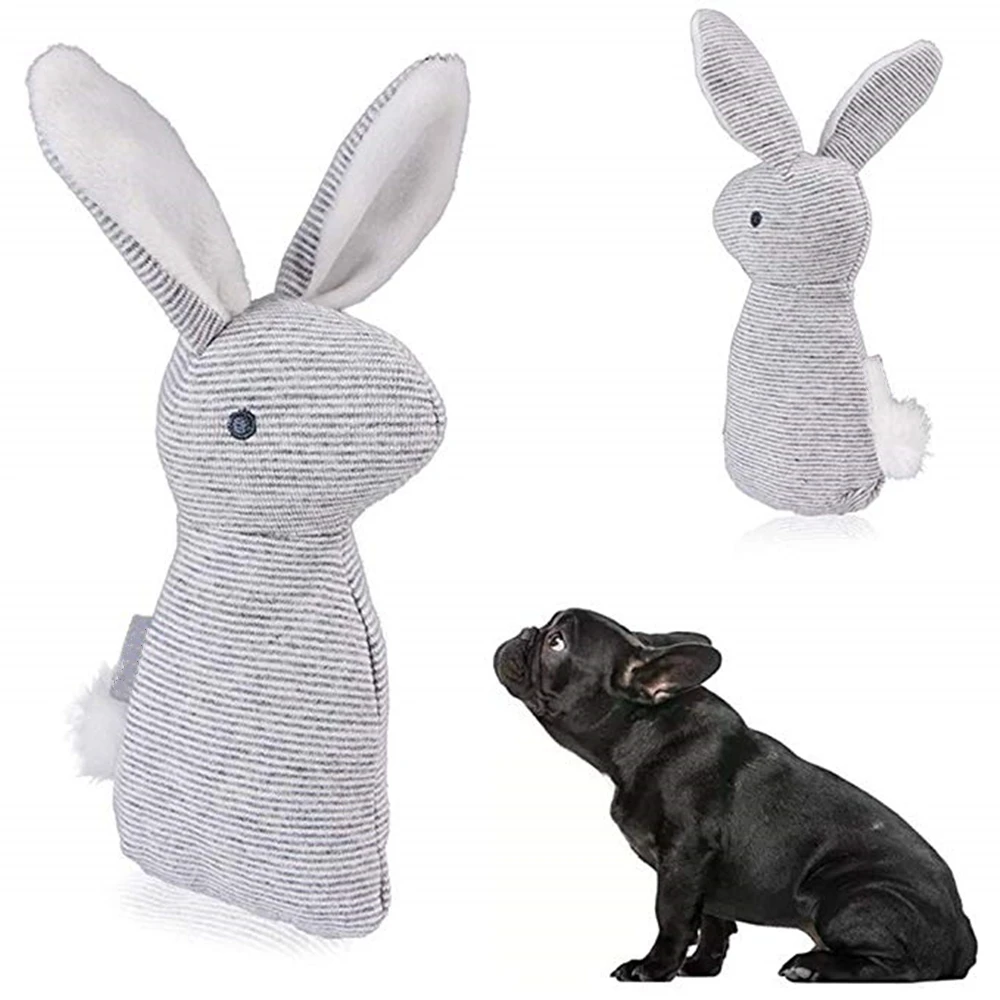 

Dog Toys Pet Dog Squeaky Toy Cat Squeaker Sound Chew Fetch Interactive Bell rabbit Plush Toy Pet Supplies