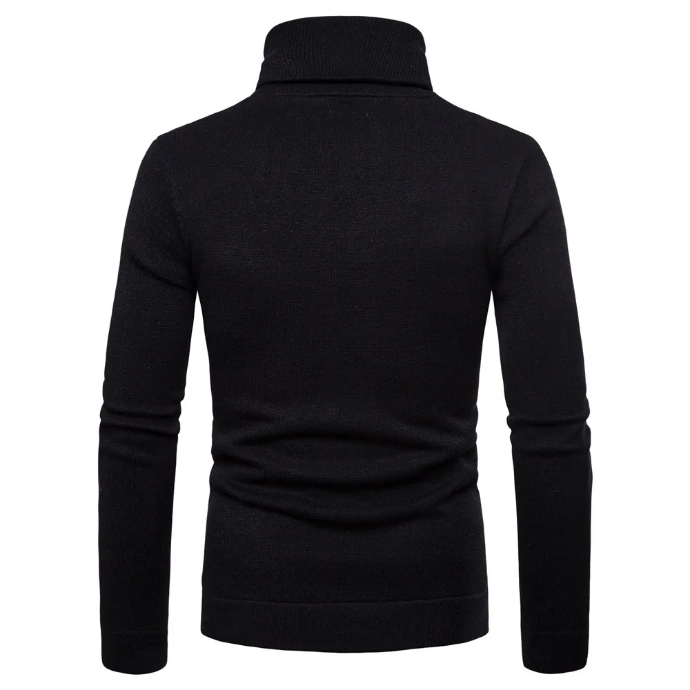 SHUJIN Sweater Pullover Men 2019 Male Brand Casual Slim Sweaters Men Solid Color High neck Men's Sweater XXL for Autumn Winter