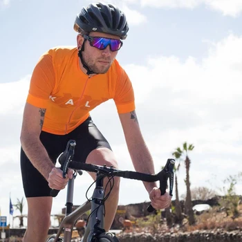 

Team Cycling Suit Mens Cycling jersey Short Sleeve Suit Fluorescent orange Bike Wear Maillot MTB Racing Ropa Ciclismo Bib Shorts