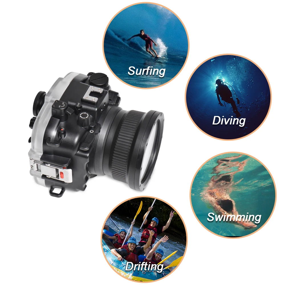 Водонепроницаемый чехол для камеры Canon EOS M50 40M Корпус для подводной камеры для дайвинга и плавания с объективом 18-55 мм/22 мм 1 шт