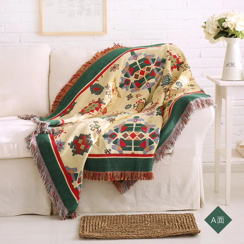 

Bohemian Sofa Cover Knitted Sofa Cover Full Cover Cotton Thread Sofa Mat Versatile Dust Cover