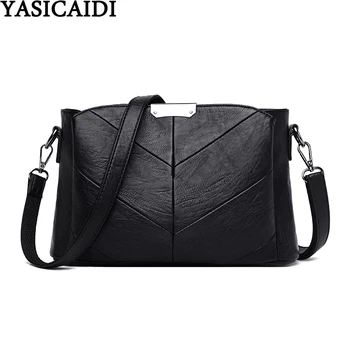 

YASICAIDI Solid Color PU Handbags For Women 2020 Small Zipper Purse Shoulder Bag Patchwork Leather Crossbody Bag bolsos de mujer