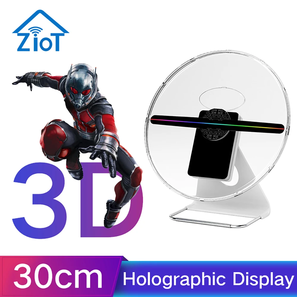 ZIoT 30cm 3D Holographic displayer Led fan Naked-eye Projector Hologram Advertising machine |