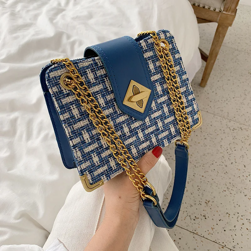 

France Non-mainstream Bag WOMEN'S Bag New Style 2019 Versitile Fashion Lock Shoulder Square Sling Bag Western Style One-Shoulder