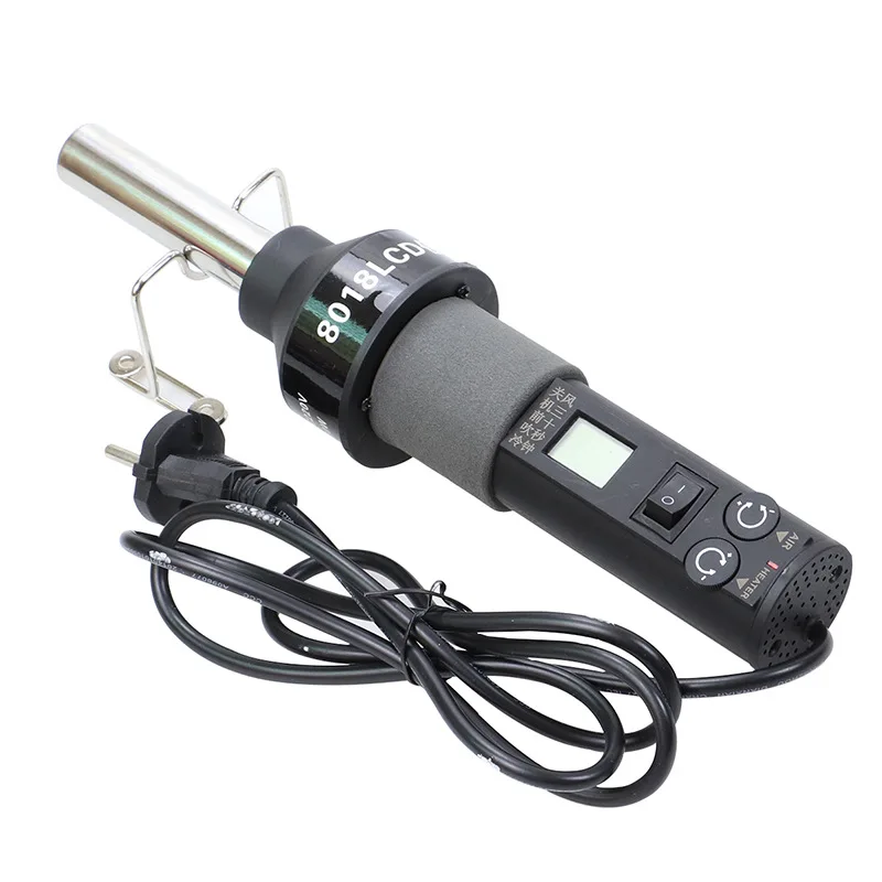 GJ8018LCD Hot Air Gun Handle Soldering Station Welding Heating Tools Temperature Adjustable Black Electronic Heater 4 BGA Nozzle 2