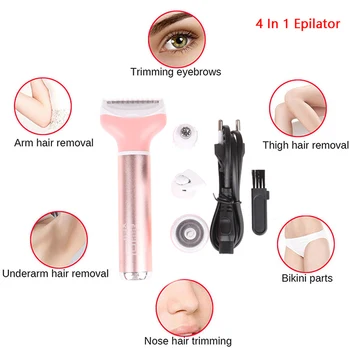 

4 In 1 Epilator Female Eyebrow Trimmer Epilator Shaver For Hair Removal Epilator Face Depilador Female Bikini Depilatory