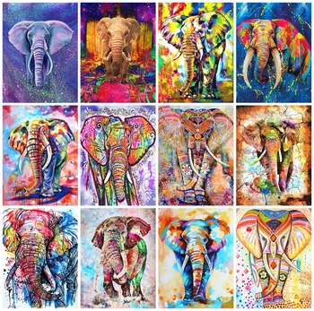 

EverShine Diamond Painitng Full Square Animals Cross Stitch Diamond Embroidery Elephant Rhinestone Art Handmade Hobby Wall Decor