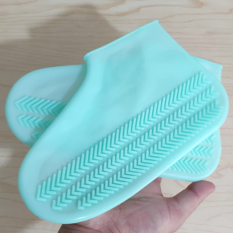 1 пара туфли для многократного применения Чехлы Водонепроницаемые силиконовые протекторы для внутренней наружной обуви LBShipping - Цвет: Зеленый