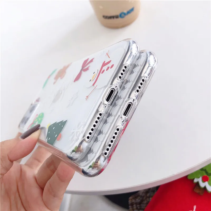Мультяшный Рождественский чехол для iPhone 11 Pro 7 8 6 6S Plus 11 Санта Клаус Мягкий ТПУ чехол для телефона для iPhone 11 Pro Max XR XS X Xs Max