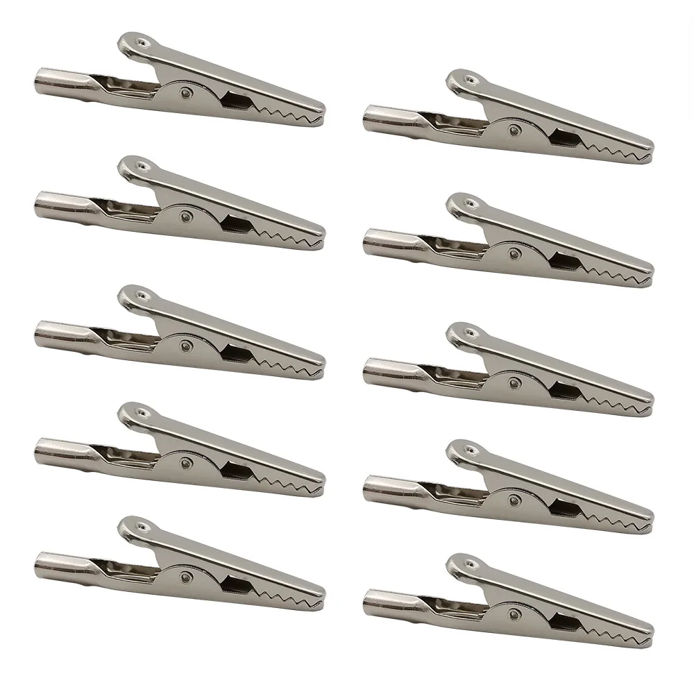 

20Pcs Alligator Clips Connector Metal Electrical Test Battery Crocodile Clamp Cable Lead Testing Probe Clip Length 50mm Silver