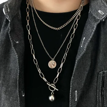 

ins Harajuku style street hip hop multi-layer men and women trend personality necklace creative simple necklace street trend