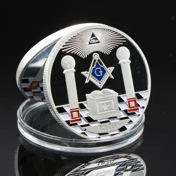 

Top quality new Silver Coin European Masonic Freemasonry Brotherhood Round Double Commemorative Coins