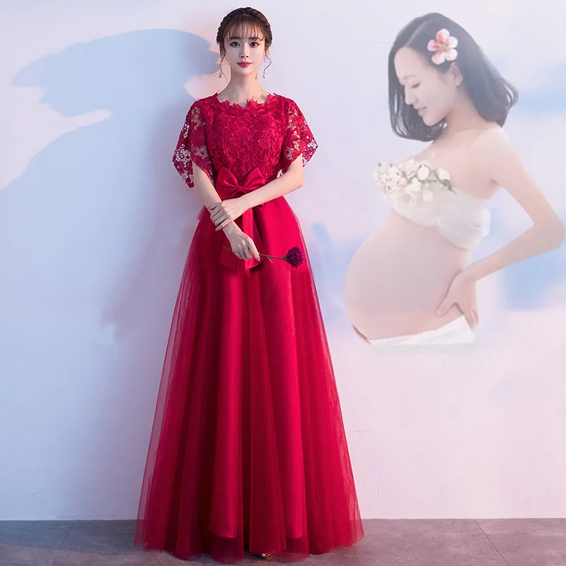 C Burgundy long Высокие Низкие платья для выпускного вечера для беременных женщин Vestidos De Gala Y003 размера плюс вечерние ночные платья короткое спереди длинное сзади платье для выпускного вечера - Цвет: C Burgundy long