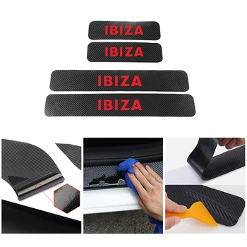 

Car Door Sill Strip Stickers for seat ibiza Car Pedal Protectors Trim Cover Sticker Auto Accessories