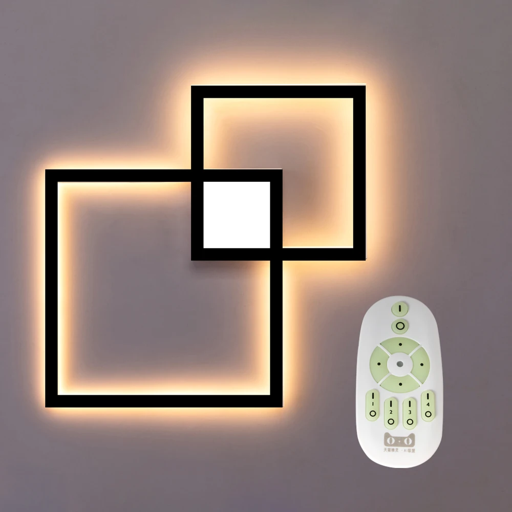 

Hartisan Remote Control Wall LED Lamp 24W Dimmable Square Design Bedroom Living Room Wall Light Modern Decoration Lighting