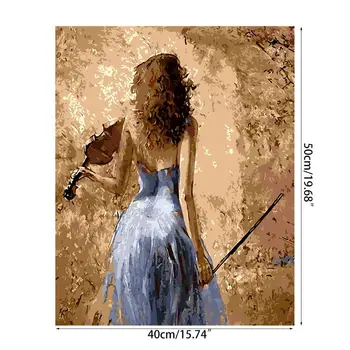 

Paint For Adults and Kids DIY Oil Painting Kits Pre-Printed Canvas Back view
