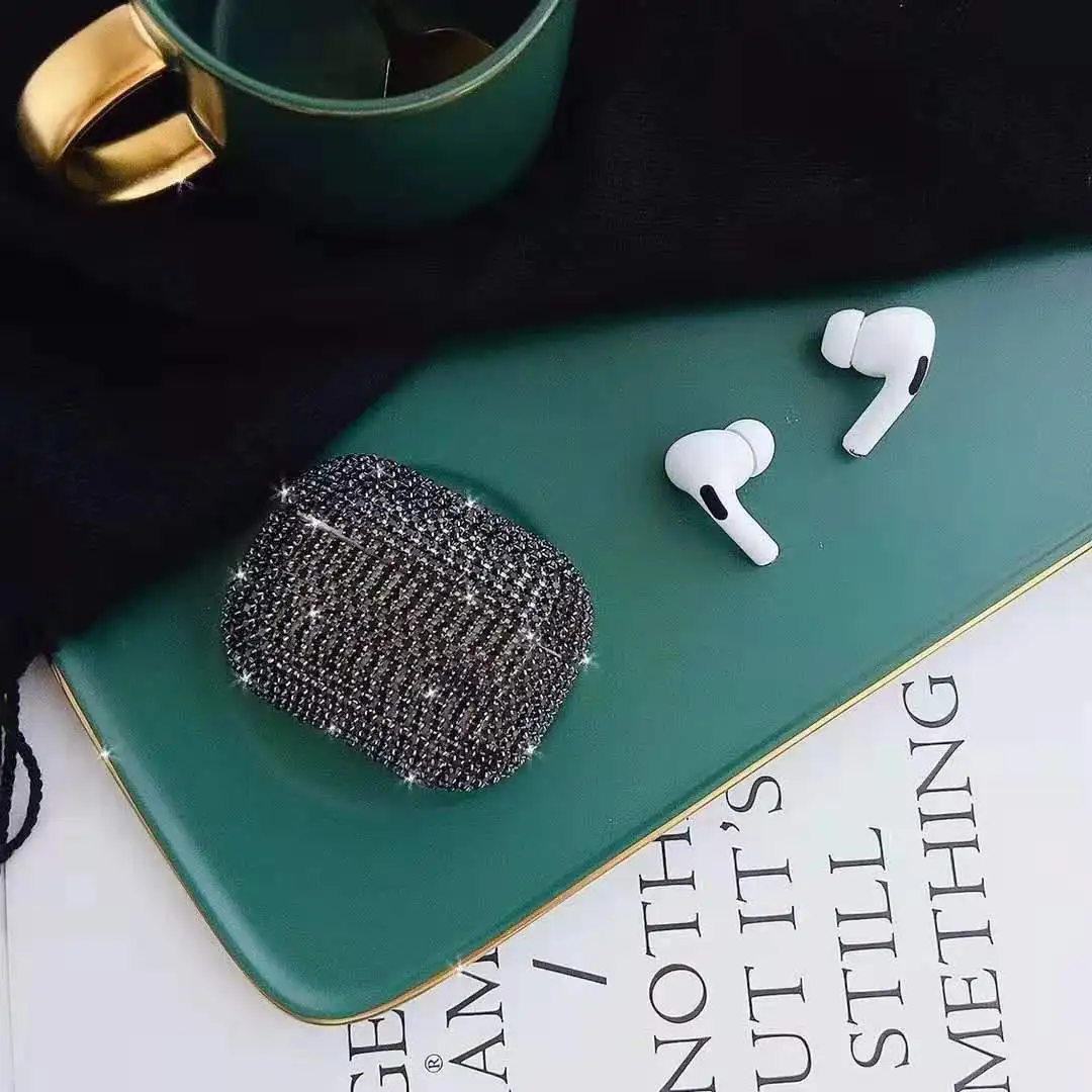 Роскошный милый жесткий чехол с 3D блестящими бриллиантами для Apple Airpods Pro 3, беспроводные Bluetooth наушники, аксессуары, чехол