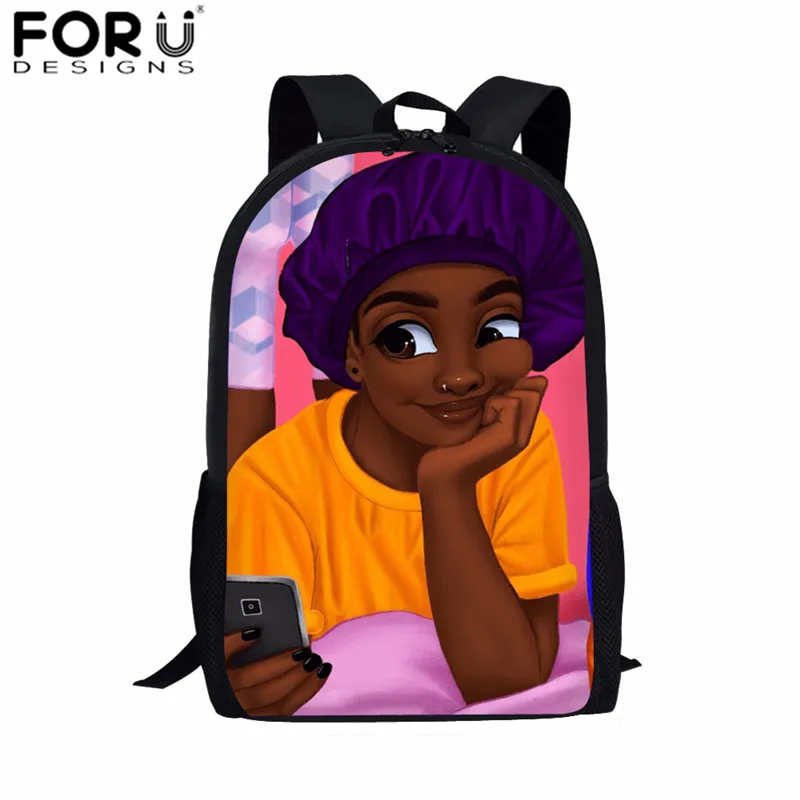 Z5160C FORUDESIGNS/детей 3 шт./компл. африканские сумки для книг черного цвета, Поп Арт женский с принтом школьные рюкзаки для девочек-подростков, школьный ранец - Цвет: Z5160C