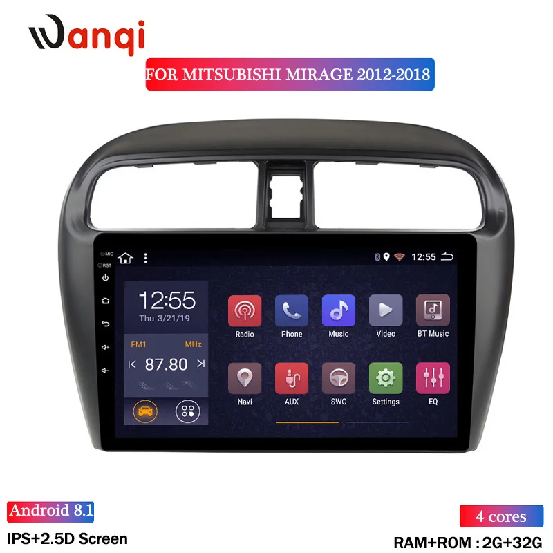 Горячая 9 дюймов Android 8,1 автомобильный Dvd Gps плеер для Mitsubishi mirage attrage 2012- встроенный радио видео Навигация Bt Wifi - Цвет: quad cores