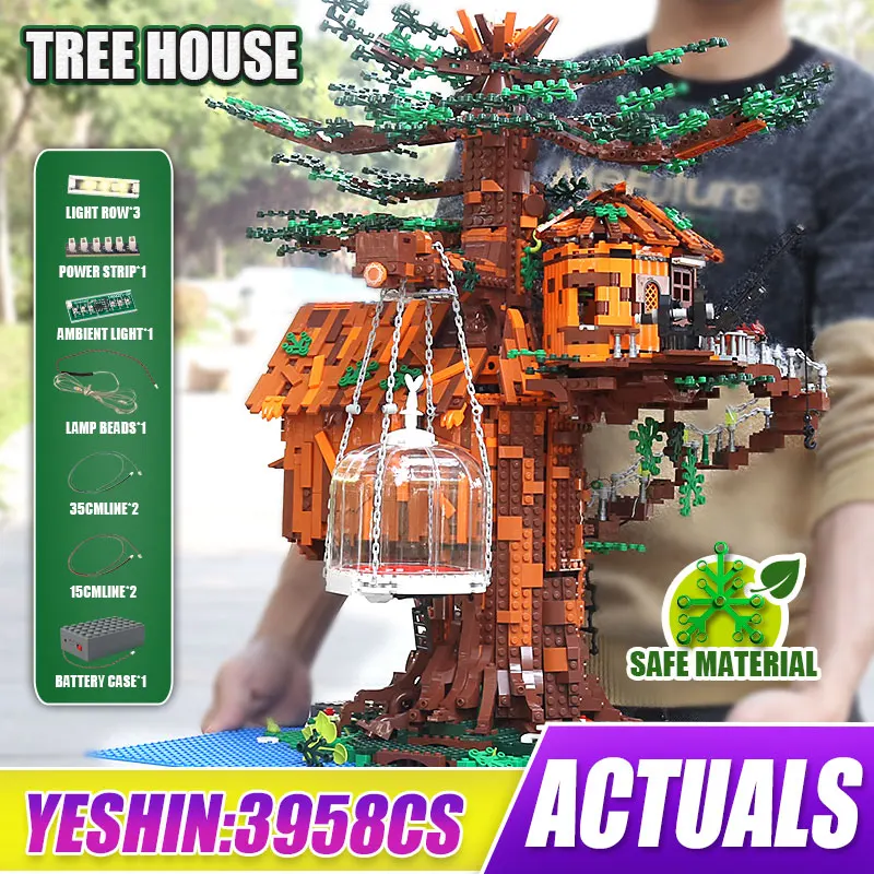 Форма KING 16033 креативные игрушки домик MOC с деревом со светодиодными деталями