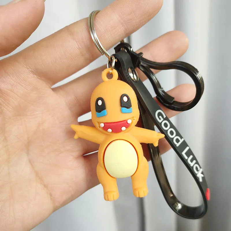 

Pokemon Silicone PIKACHUA Squirtle Charmander penguin Key Chain Keyring Gifts for Children