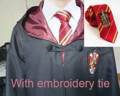 Gryffindor with tie2 Карнавальный костюм; халат; плащ с галстуком-шарфом; Ravenclaw Gryffindor Hufflepuff Slytherin для взрослых и детей; костюм Харриса - Цвет: Gryffindor with tie2