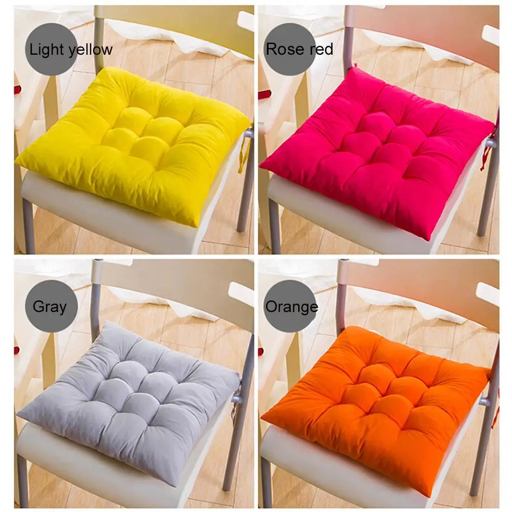 4 Pack Cotton Cushion Breathable Chair Seat Pads Sitting Floor Pillow with  Tie