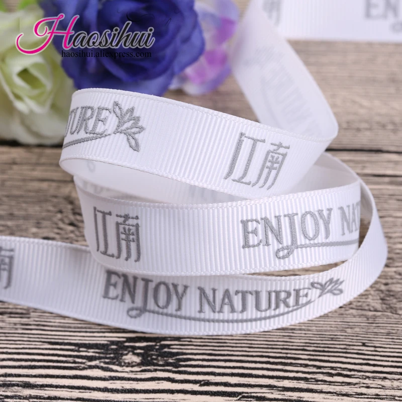 

HAOSIHUI 5/8''(16mm) Customized Wedding and Personalized Design Ribbons for Bridal Shower Decoration Packaging 100yards/lot