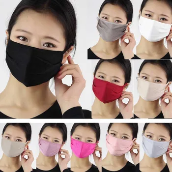 

9 Color Silk Reusable Cover Filter Pm2.5 Air Filtration Face Windproof Mouth-muffle Cover Anti Dust Pollution Маска Masque