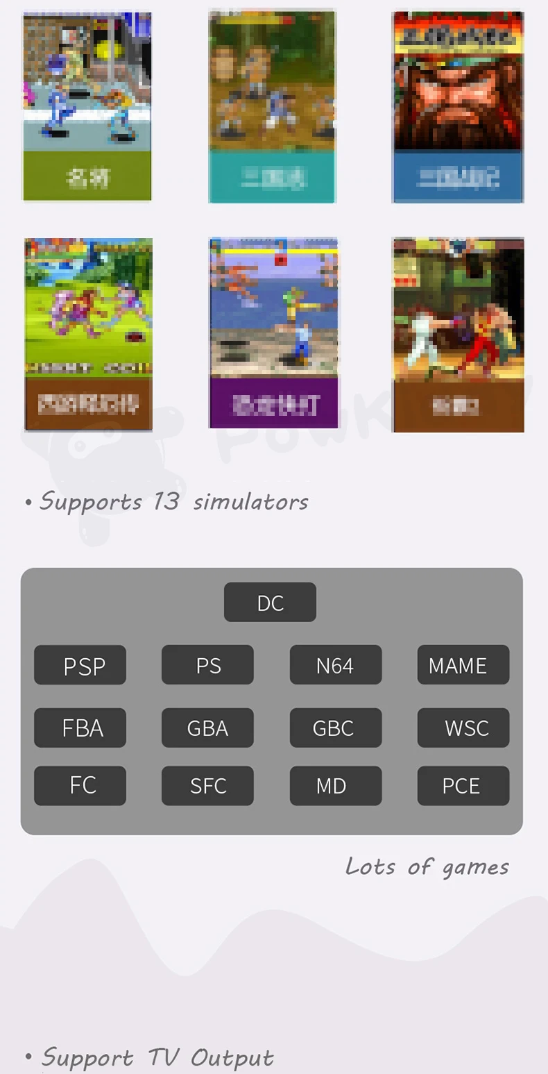 POWKIDDY A19 Pandora's Box Android supretro handheld game console IPS screen built-in 3000+games 30 3D new games WiFi download
