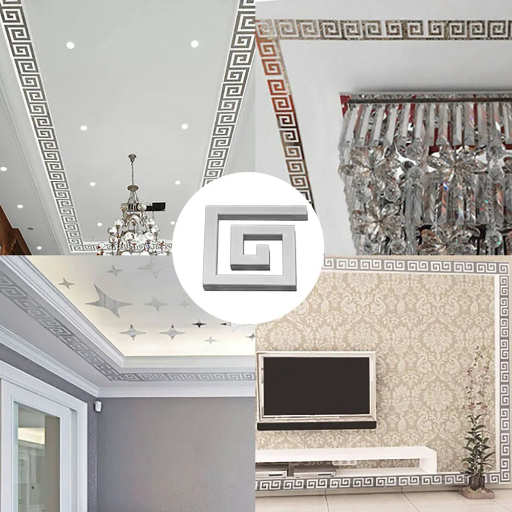 Description Picture 4 of item10pc/Lot 3D Mirror Wall Sticker Geometric Decal Ceiling Wall Sticker Living Room Bedroom Acrylic Home Decor Gold/Silver 48x48mm