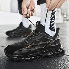 New Classic Air Sole Running Shoes Men Beathable Sports Shoes Trend Reflective Sneakers Non-slip Cushioning Outdoor Walking Shoe