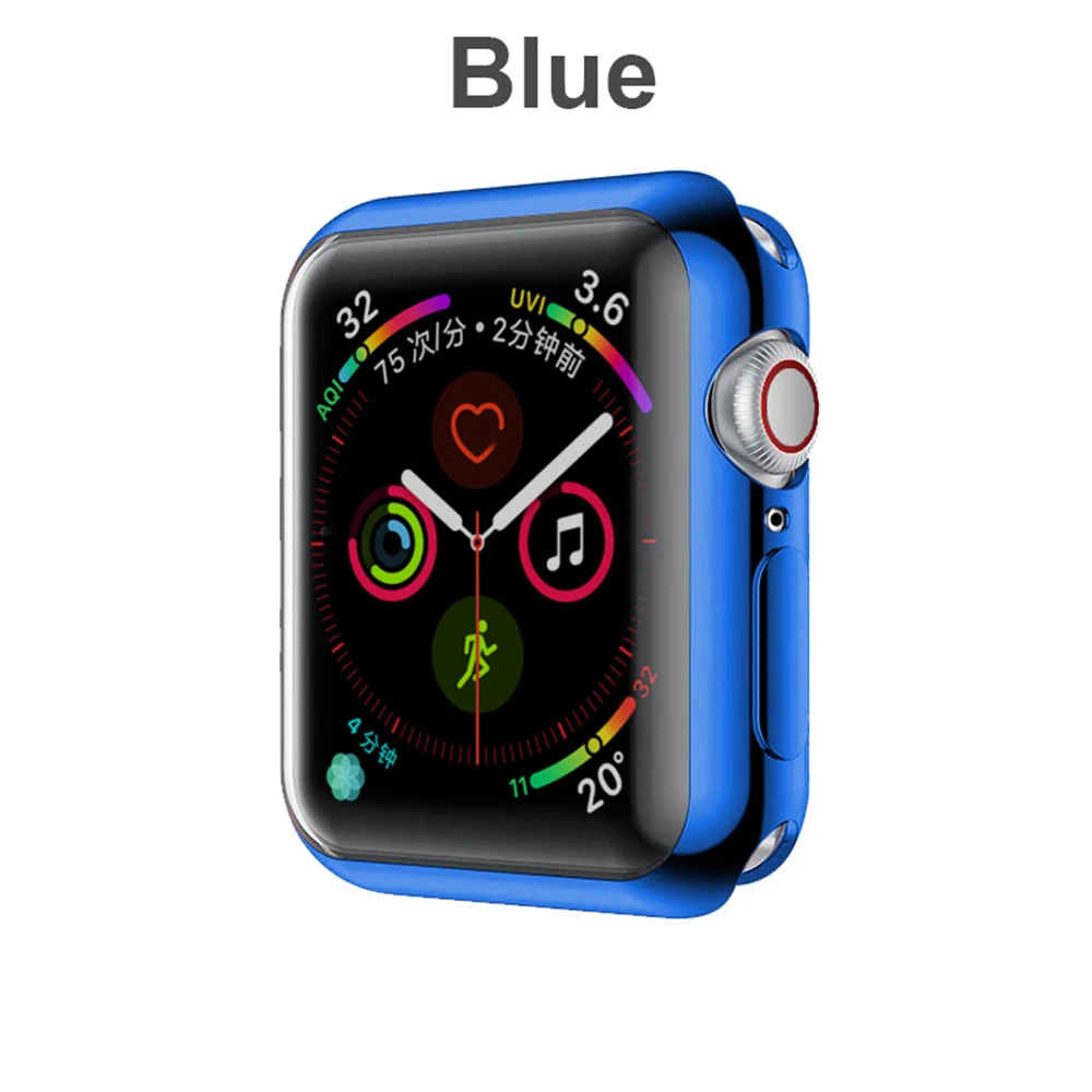 Модный 360 градусов Тонкий чехол для часов Apple Watch 3/2 42 мм 38 мм чехол мягкий прозрачный TPU протектор экрана для iWatch 4 44 мм 40 мм - Цвет: 40mm (Series 4)