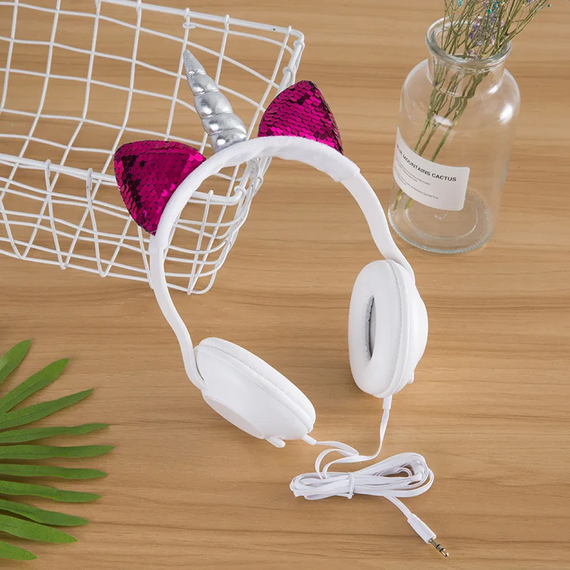 Unicorn Headphones Cartoon Fashion Headsets for Kids Girls Music Stereo Phone Game Earphones Children Christmas Brithday Gifts
