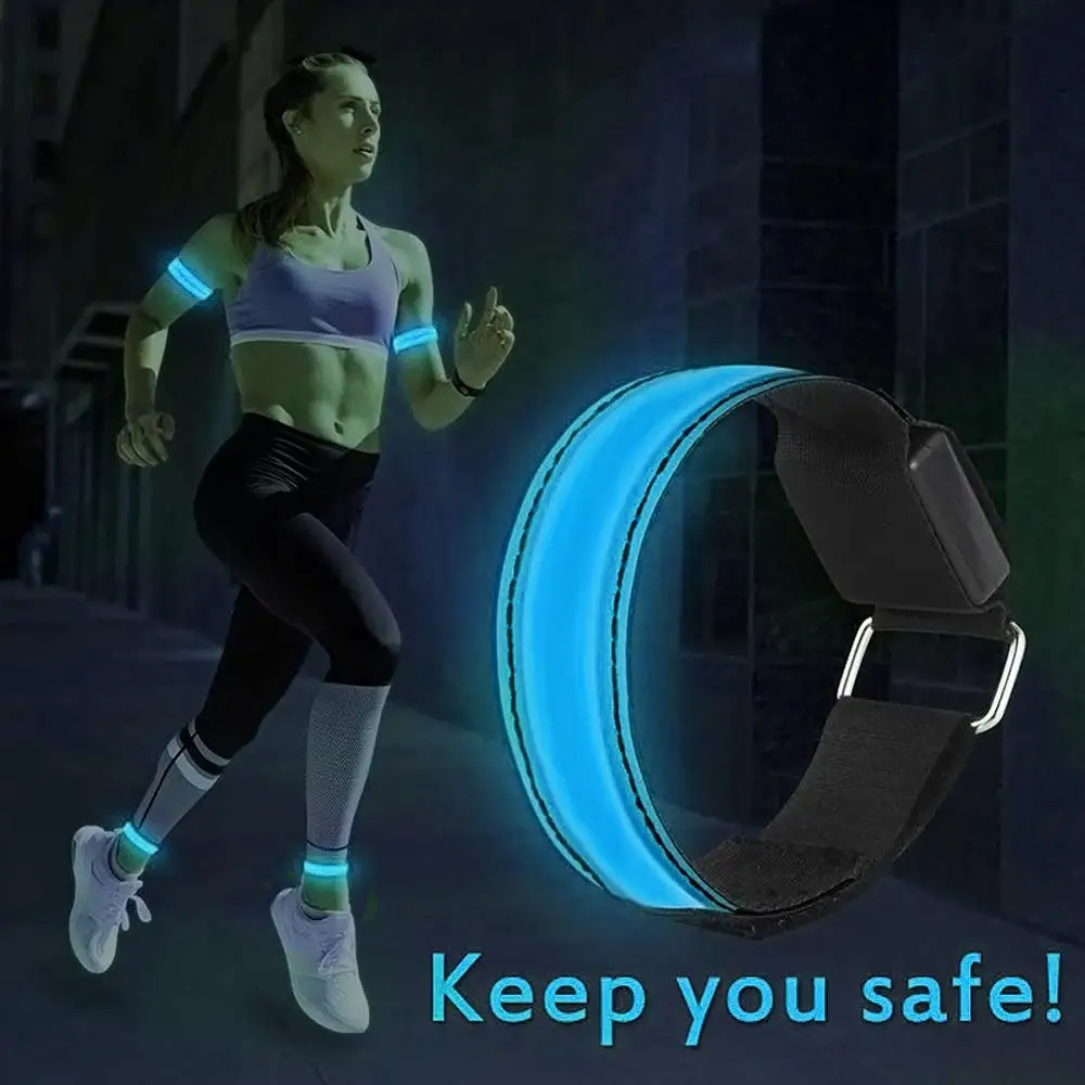 4-Pack Glow Bracelet Safety Wristband Ankle Reflective Strips with Flashing Lights for Night Sports Running Cycling TABIGER Led Armband 4-Pack Glow Bracelet Safety Wristband Ankle Reflective Strips with Flashing Lights for Night Sports Running Cycling TABIGER Led Armband