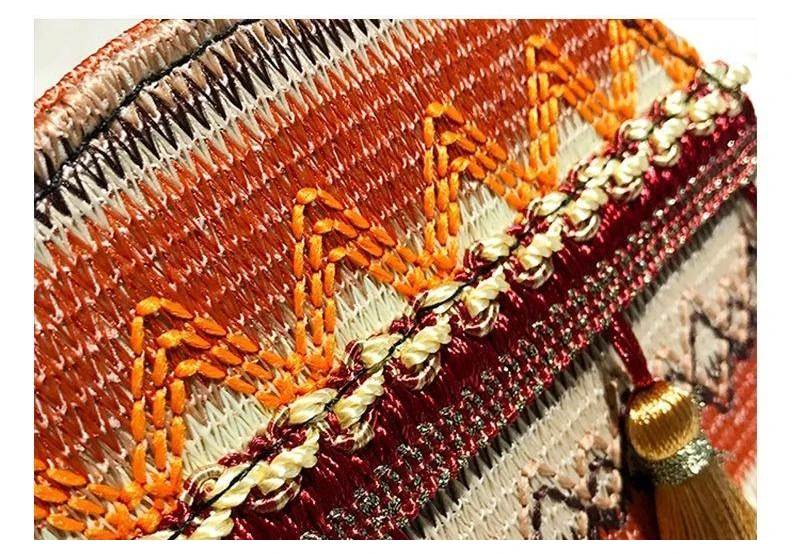 vintage bohemian bag bags chain fringe tassel striped women's handbags purses (13)