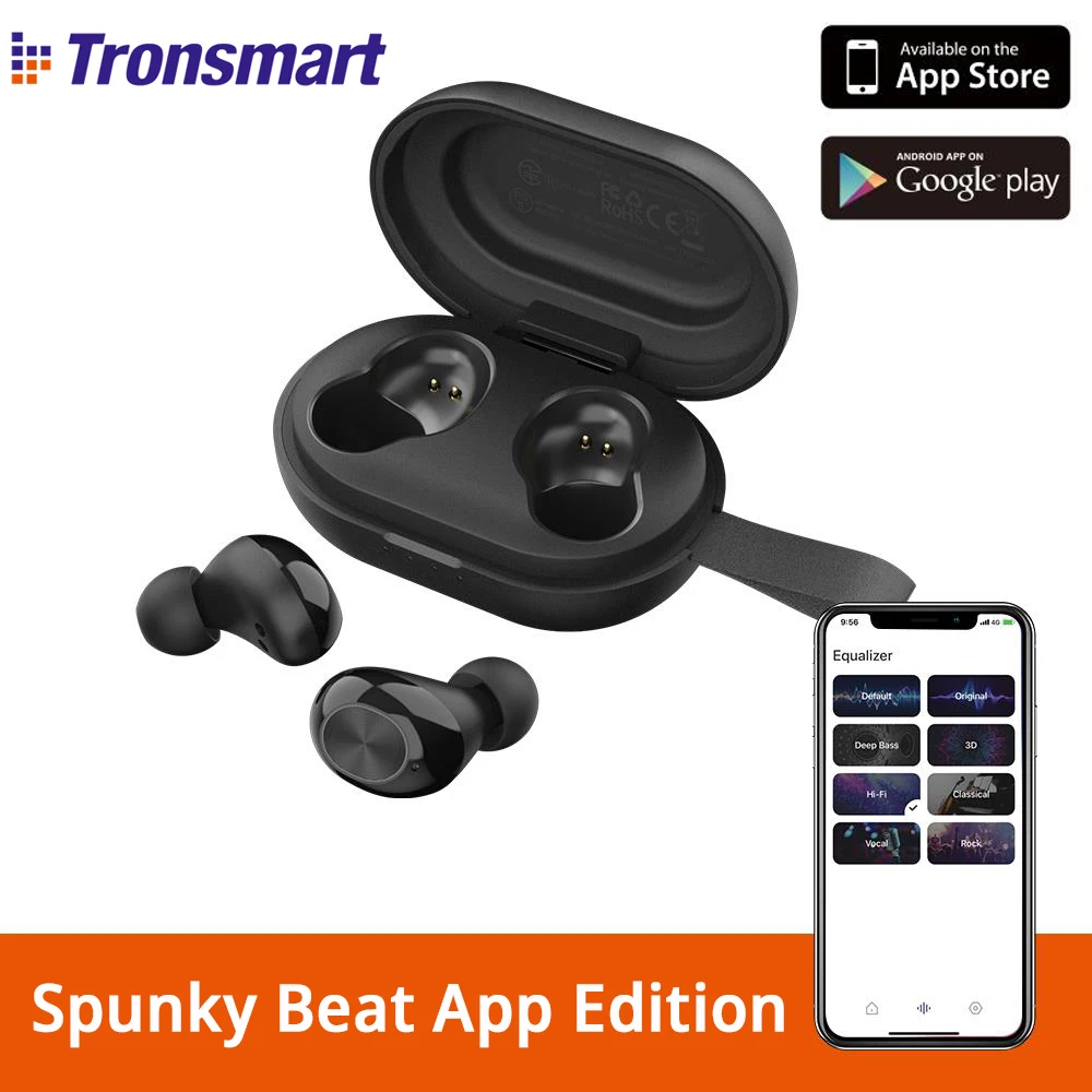 Tronsmart Spunky Beat TWS App Edition Bluetooth Earphone Tech APTX Wireless Earbuds with CVC 8.0 Voice Assistant 24H Playtime
