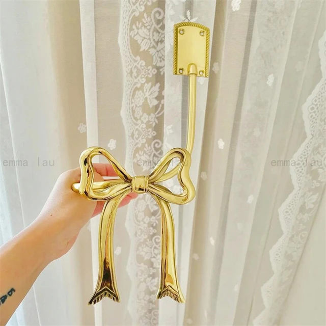 Nuovo gancio per tenda arco in ottone gancio per tenda dorato luce di lusso  per la casa ripostiglio decorativo ganci per tende da parete - AliExpress