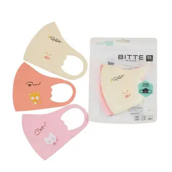 

3PC Unisex Washable Anti Dust Mask Anti-ultraviolet Printed Children Mask Anti Dust Face Mouth Masks Reusable Breathable Cotton