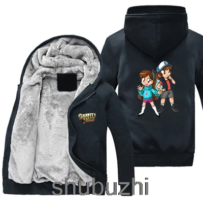 same as picture New Fashion Winter Men Women Gravity Falls hoodie Thick Hooded Warm Jacket Coat - Цвет: same as picture