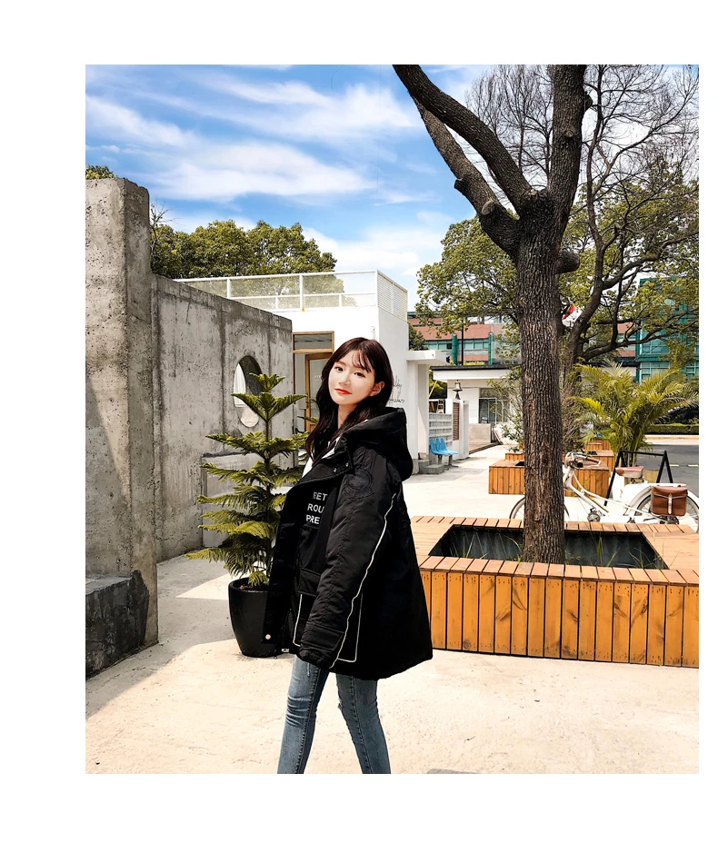 Women Winter Jackets Coat Thick Warm Hooded Jacket Casual Solid Outwear Cotton-padded Loose Short Oversize Tide Female